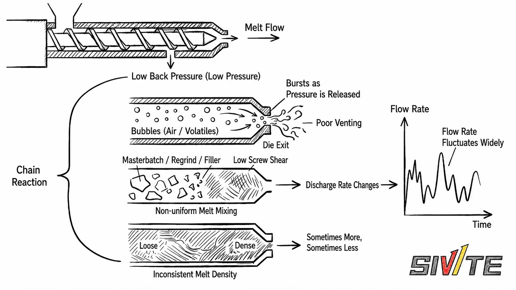 Extruder Output Fluctuation? Product Bubbles and Poor Density? Check Your Back Pressure Valve Extrusion flow instability caused by low back pressure and poor melt control